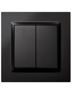 CONMUTADOR EMPOTRAR NEGRO DOBLE 10 A