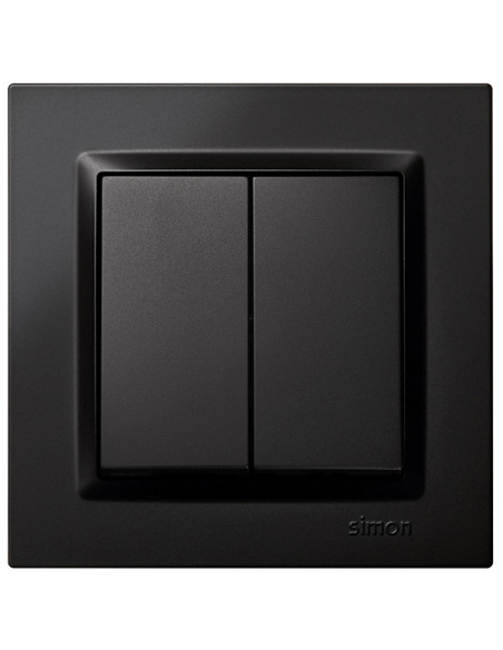 CONMUTADOR EMPOTRAR NEGRO DOBLE 10 A