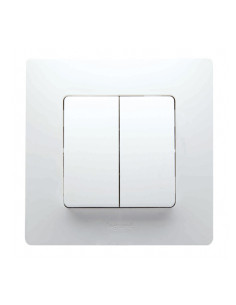CONMUTADOR EMPOTRAR BLANCO DOBLE 10 A