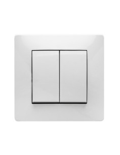 CONMUTADOR EMPOTRAR BLANCO DOBLE 10 A