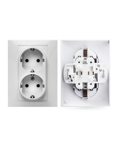BASE ENCHUFE EMPOTRAR BLANCO DOBLE 16 A