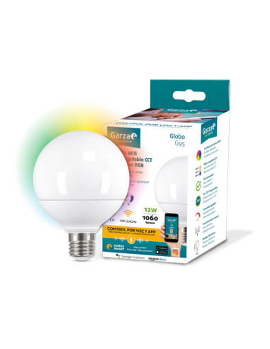 LAMPARA LED WIFI E27 RGB GLOBO REGU 1060LM 12 W