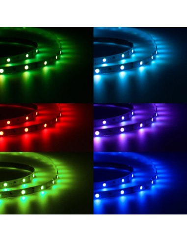 TIRA LED RGB C. REMOTO 1800lm 12W C/TRANSF 5 M