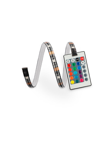 TIRA LED RGB A USB TV +CONTROL REMOTO 6 TIRAS 53 CM