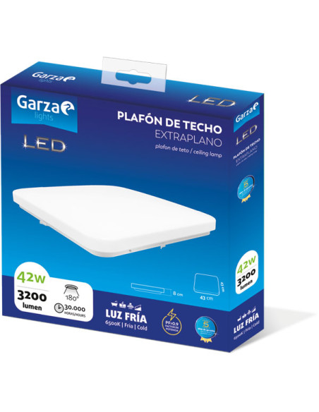 PLAFON TECHO CUADRADO BLANCO 3200Lm LF 42 W