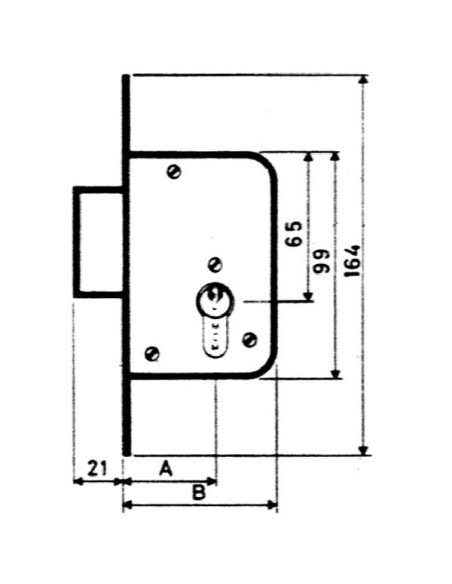 CERRADURA EMBUTIR F/ LATON 40 MM