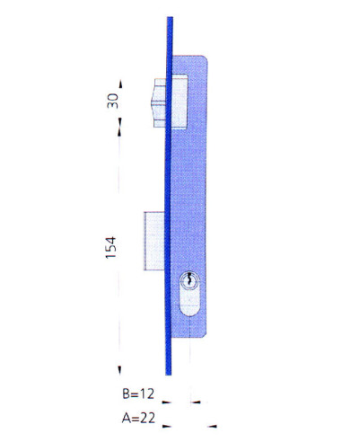 CERRADURA EMBUTIR MET HN/CL 12 MM