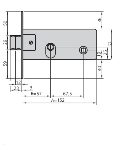 CERRADURA EMBUTIR MET HN OVAL 57 MM