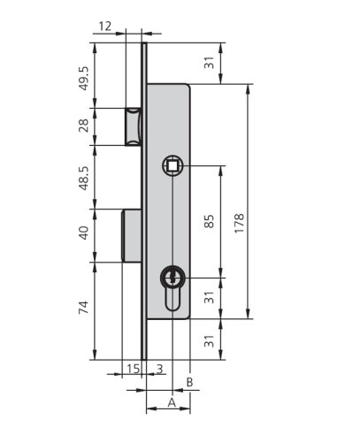 CERRADURA EMBUTIR MET HN 20 MM