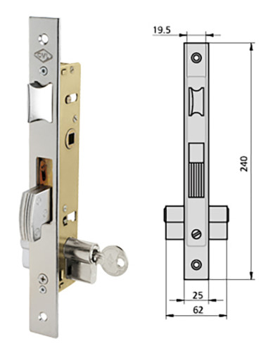 CERRADURA EMBUTIR MET HN 32 MM