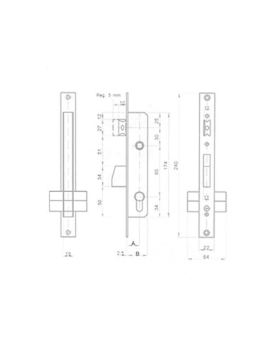 CERRADURA EMBUTIR MET PICAP 25