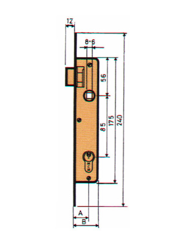 CERRADURA EMBUTIR P/METALICA