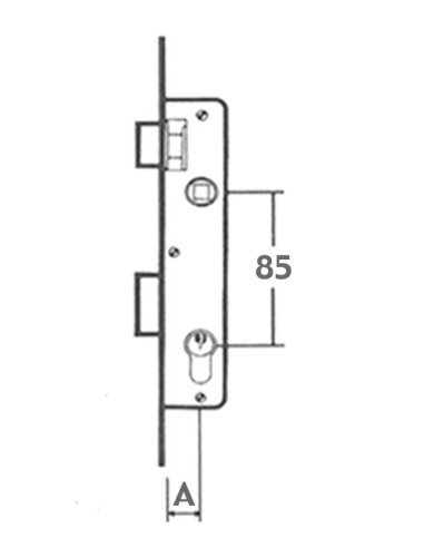 CERRADURA EMBUTIR P/METALICA 30 MM