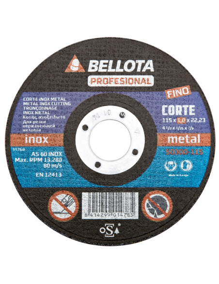 DISCO C METAL/INOX EJE FINO 180X1,6 MM