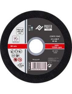 DISCO C FINO INOX PLANO 115X1MM