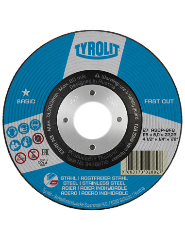 DISCO DESBASTE 27 ACERO A30P-BFB 125X6 MM