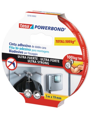 CINTA DB CARA ULTRA FUERTE 5MX 19 MM