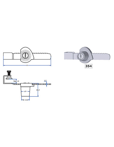 CERRADURA P CORRED CRISTAL CR 110 MM