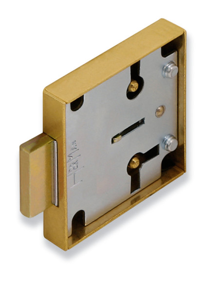 CERRADURA SOBREP LLAVE LATON 30 MM