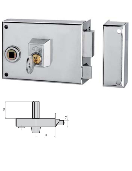 CERRADURA SOBREP IZDA ESMAL 120 MM