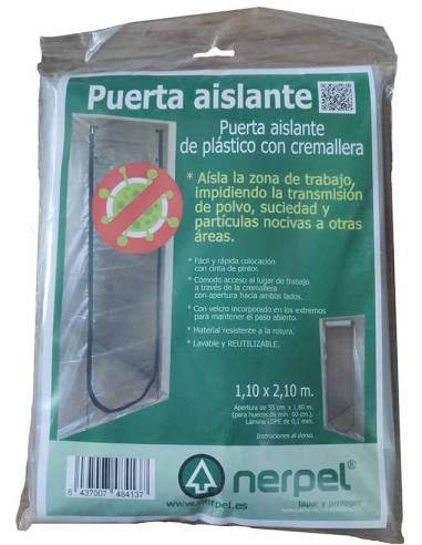 PUERTA PLASTICO C/CREMALLERA 110X210 CM