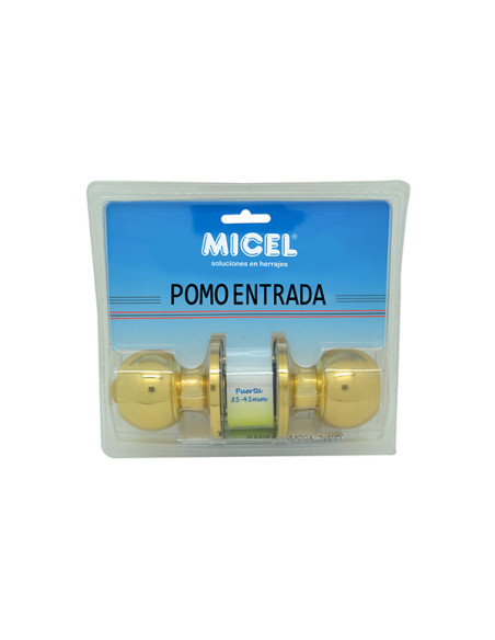 POMO BOLA PUERTA ENTRADA LATON PUL
