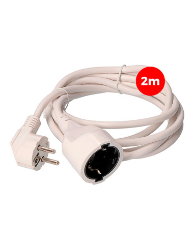 PROLONGADOR CABLE BLANCO 3G1.5 16A 2 M