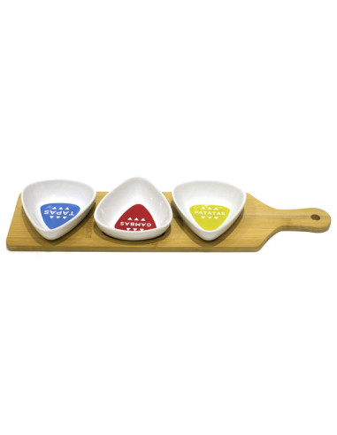 BOL APERITIVO SET-3 C/TABLA 37X10 CM