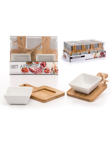 BOL APERITIVO SET-2 C/TABLA 16,5X10 CM