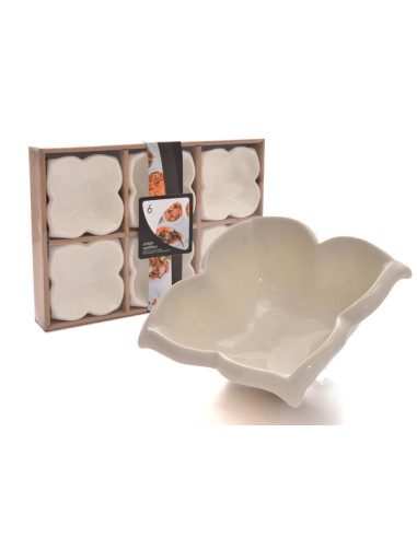 BOL APERITIVO SET-6 TREBOL BL 9,5X4X9,5