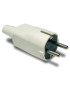 CLAVIJA 2P+T 16A PVC GOMA BLANCA IP20 4,8 MM