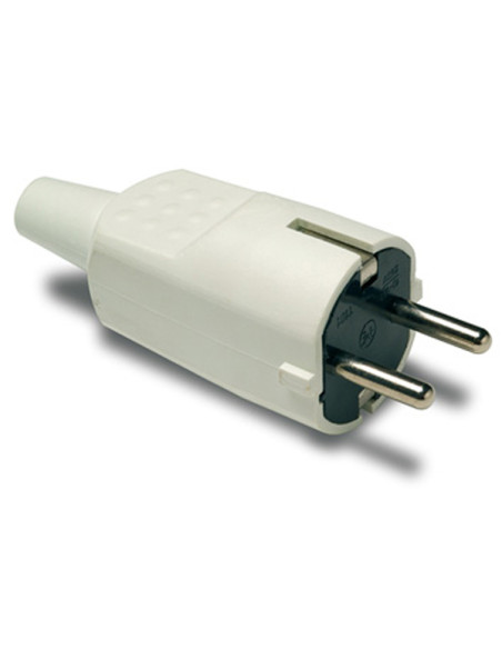 CLAVIJA 2P+T 16A PVC GOMA BLANCA IP20 4,8 MM