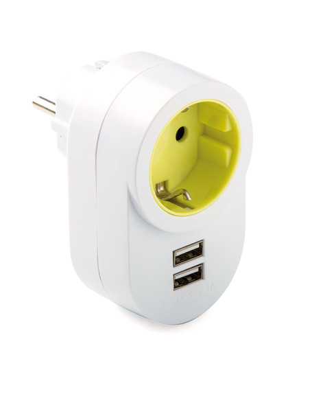 ADAPTADOR TT LATERAL 2 USB 2.1A 16A-250V
