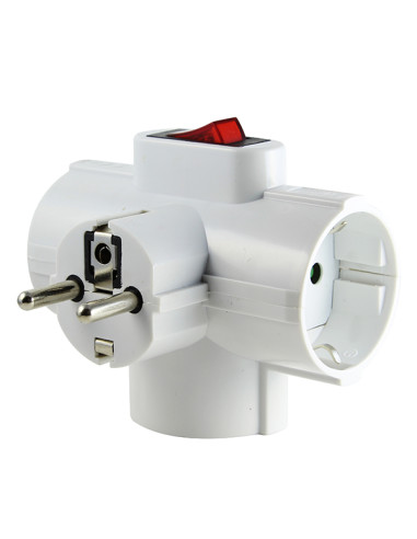 ADAPTADOR 3T C/INTERRUPTIOR 16A