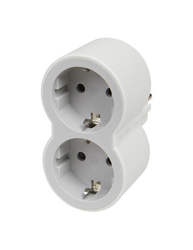 ADAPTADOR ESTÁNDAR 2X2P+T FRONTAL BCO/GRIS 16 A