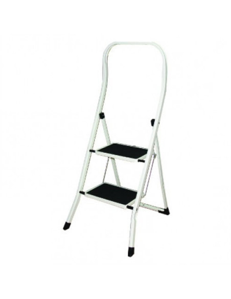 ESCALERA ACERO 2 PELDAÑOS BARANDILLA ALTA EUROGOLD