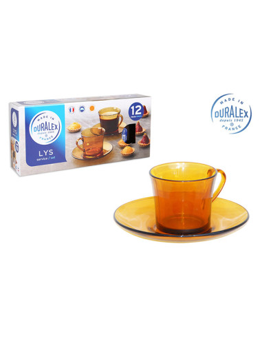 TAZA C/PLATO AMBAR LYS SET-6 18 CL