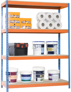 ESTANTERIA S/T 4B AZUL/NARANJA 2X1,5X0,45