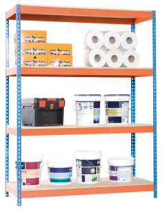 ESTANTERIA 4 ALTURA AZUL/NARANJA 400 KILOS 20X15X60