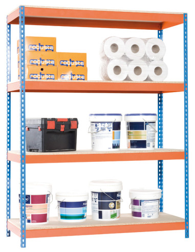ESTANTERIA 4 ALTURA AZUL/NARANJA 400 KILOS 20X15X60