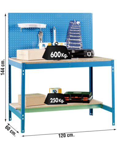 BANCO TRABAJO C/ PANEL HTAS 144X120X60
