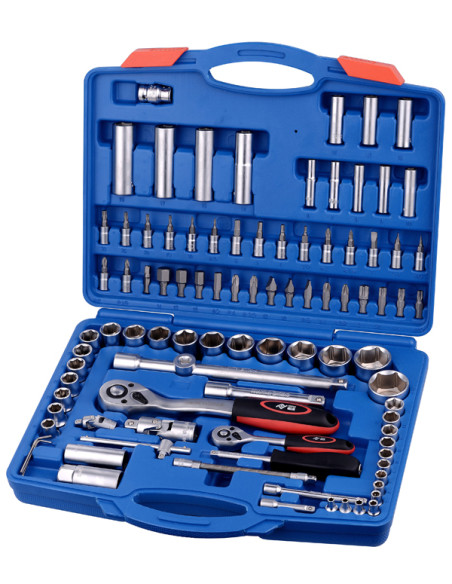 LLAVE VASO JGO 94 PZ+CARRACA 1/4-1/2''