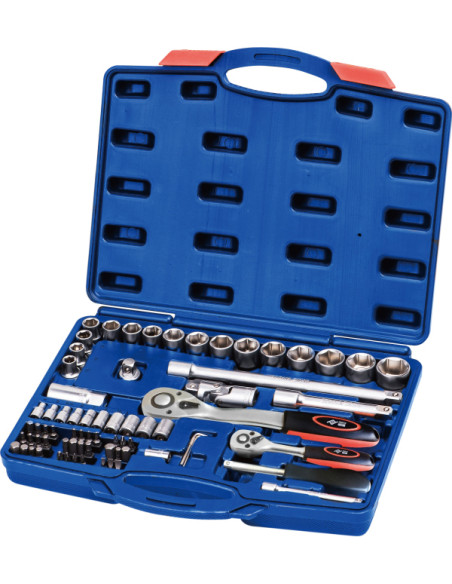 LLAVE VASO JGO 72 PZ +CARRACA 1/4-1/2''