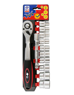 LLAVE VASO JGO 12 PZ +CARRACA 1/2''