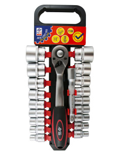 LLAVE VASO JGO 20 PZ +CARRACA 1/2''