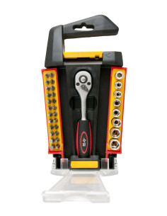 LLAVE VASO JGO 33 PZ +CARRACA 1/4''