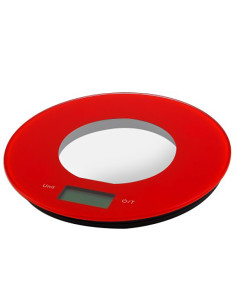 BALANZA COCINA ELECT REDONDA ROJA 5 KG