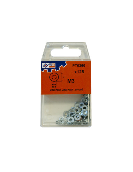 ARANDELA PLANA ZN C/125 PZS M 3