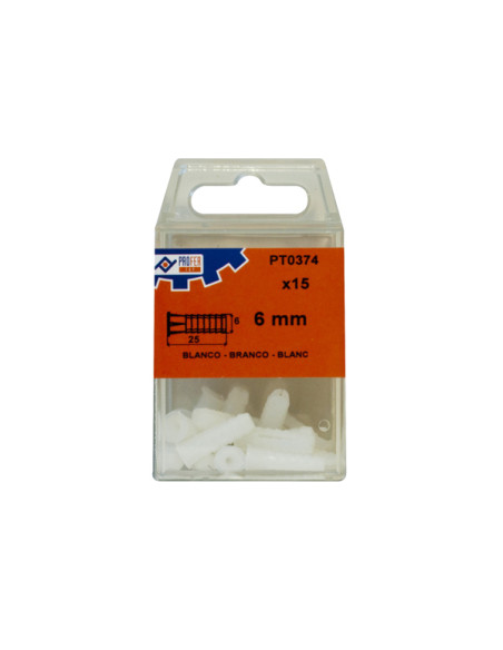 TACO PLASTICO BLANCO C/15 PZS 7 MM