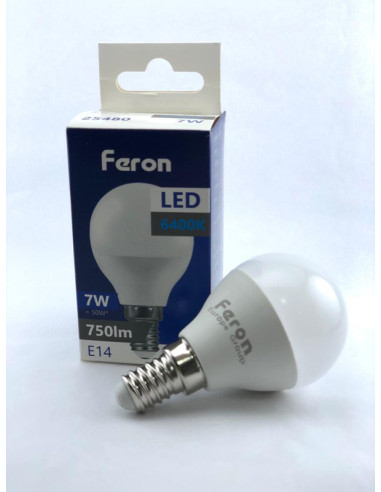 LAMPARA LED ESFERICA E14 LF 6400K 750LM 7 W